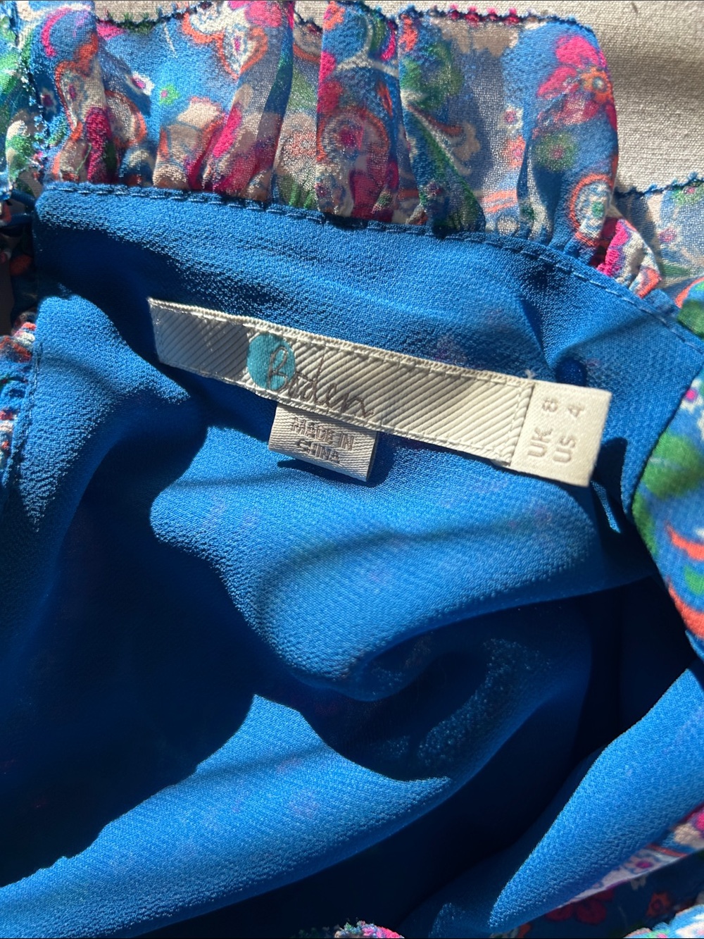 Boden Floral Blue Wide-Leg Jumpsuit Pants - Picture 10 of 11